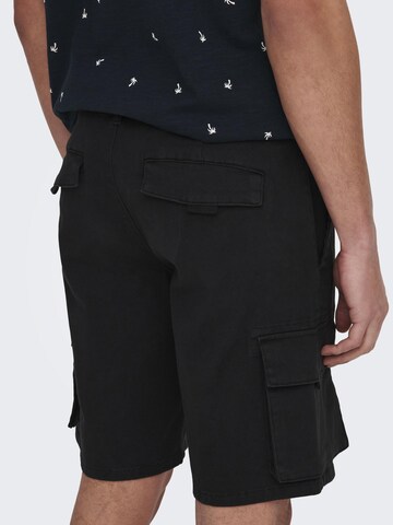 Regular Pantalon cargo Only & Sons en noir