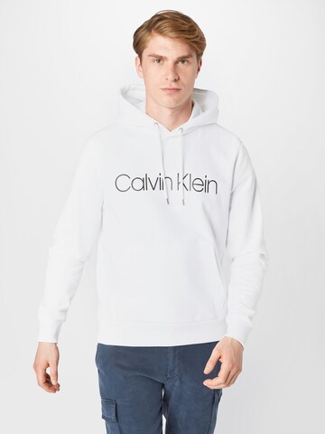 Sweat-shirt Calvin Klein en blanc : devant