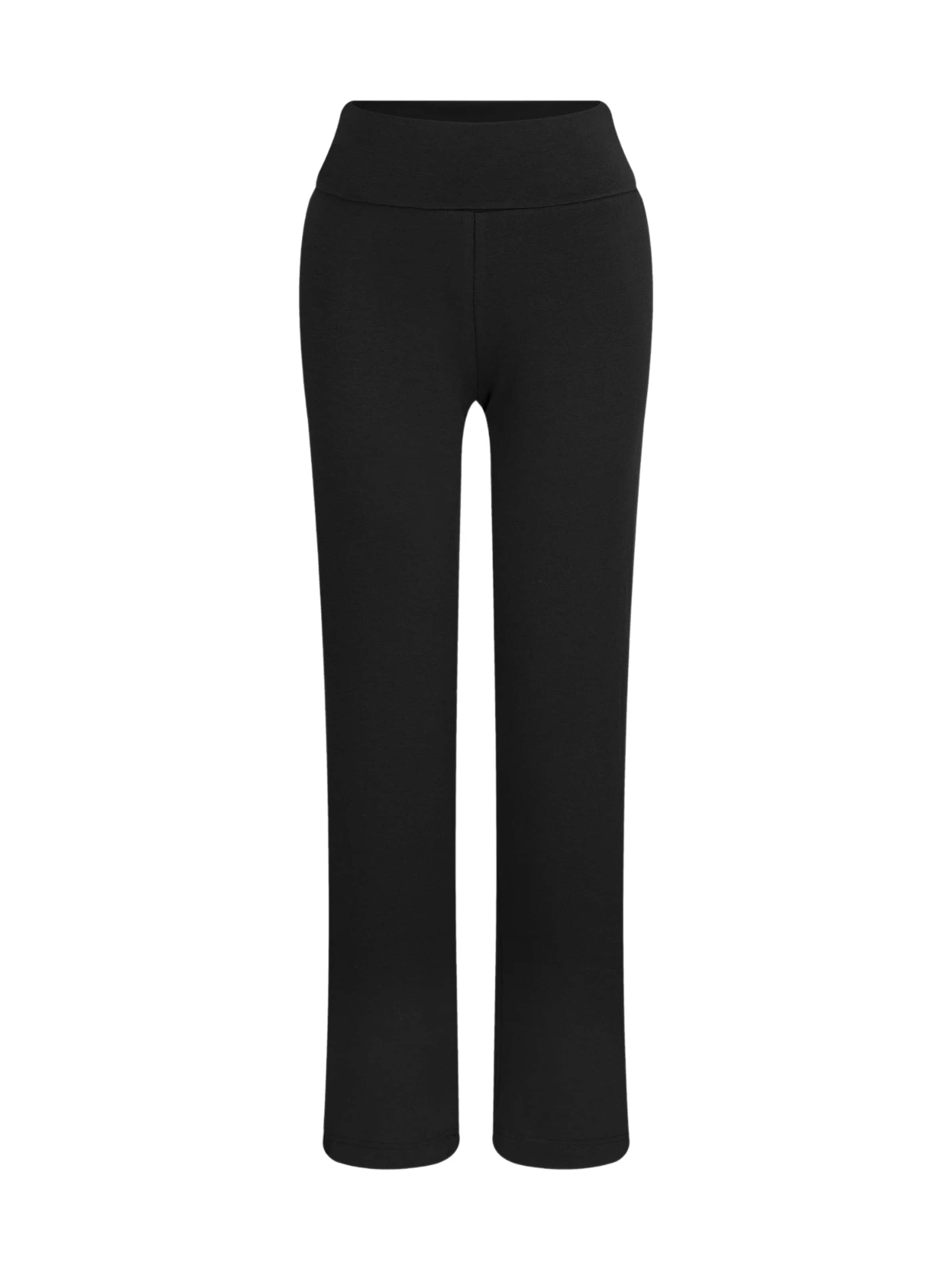 Leela COTTON Wide leg Pants 'Damen Bio-Baumwoll Komforthose' in Black: front