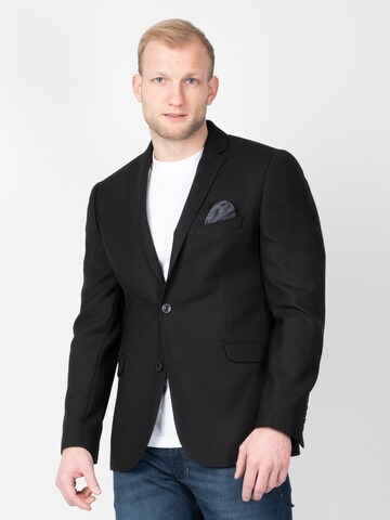 Sunwill Slim fit Suit Jacket 'Structure' in Black: front