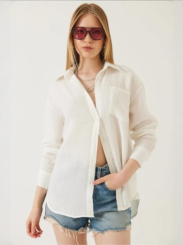 Camicia da donna di Bianco Lucci in beige: frontale