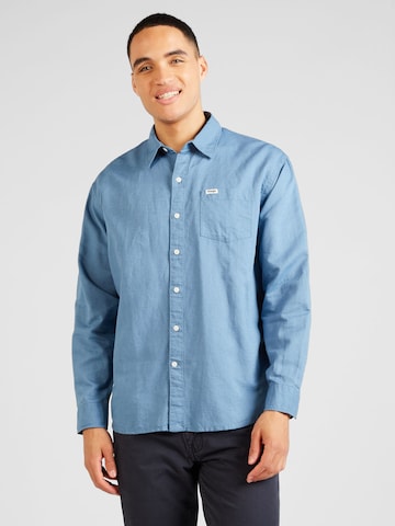 WRANGLER Regular fit Button Up Shirt 'LEAD' in Blue: front