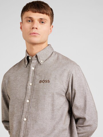 BOSS Comfort fit Button Up Shirt 'OWEN' in Grey