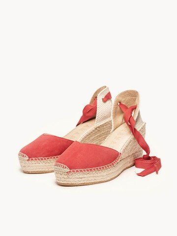 Alhamas - Sandalias 'Alpargata Cuña 8 cm' en rojo