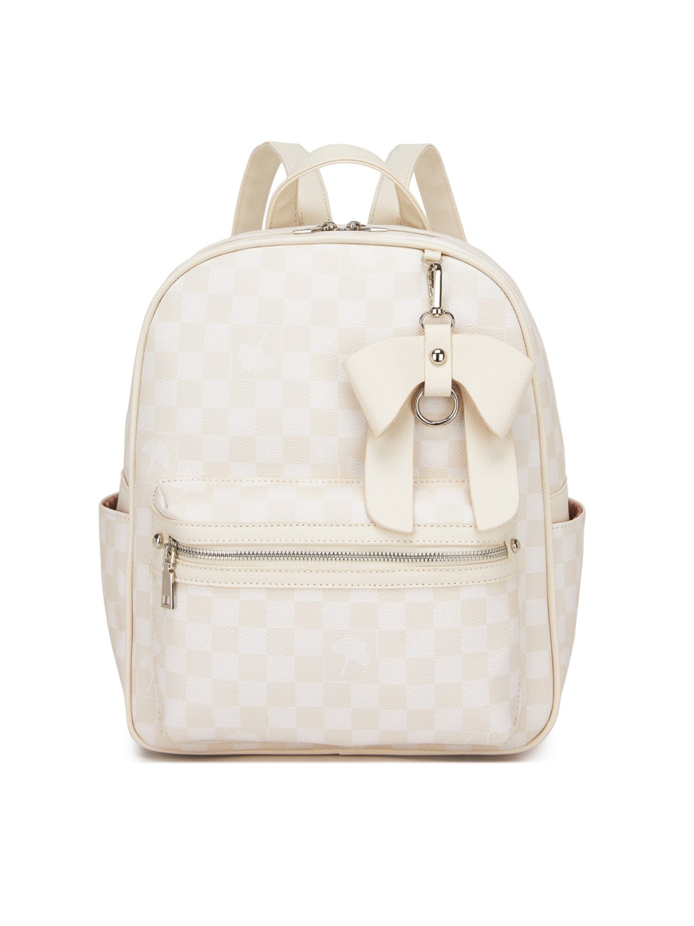 Miss Lulu Backpack in Beige: front