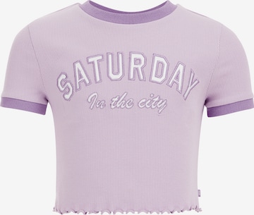 T-Shirt WE Fashion en violet : devant