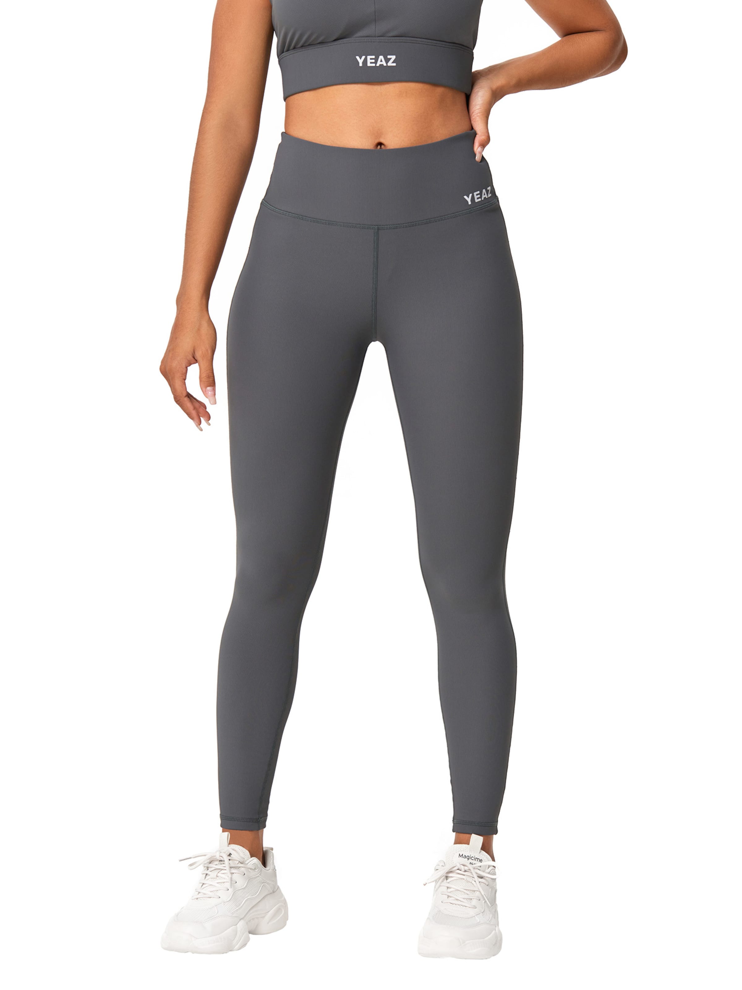 YEAZ Скинни Спортивные штаны в Серый: спереди