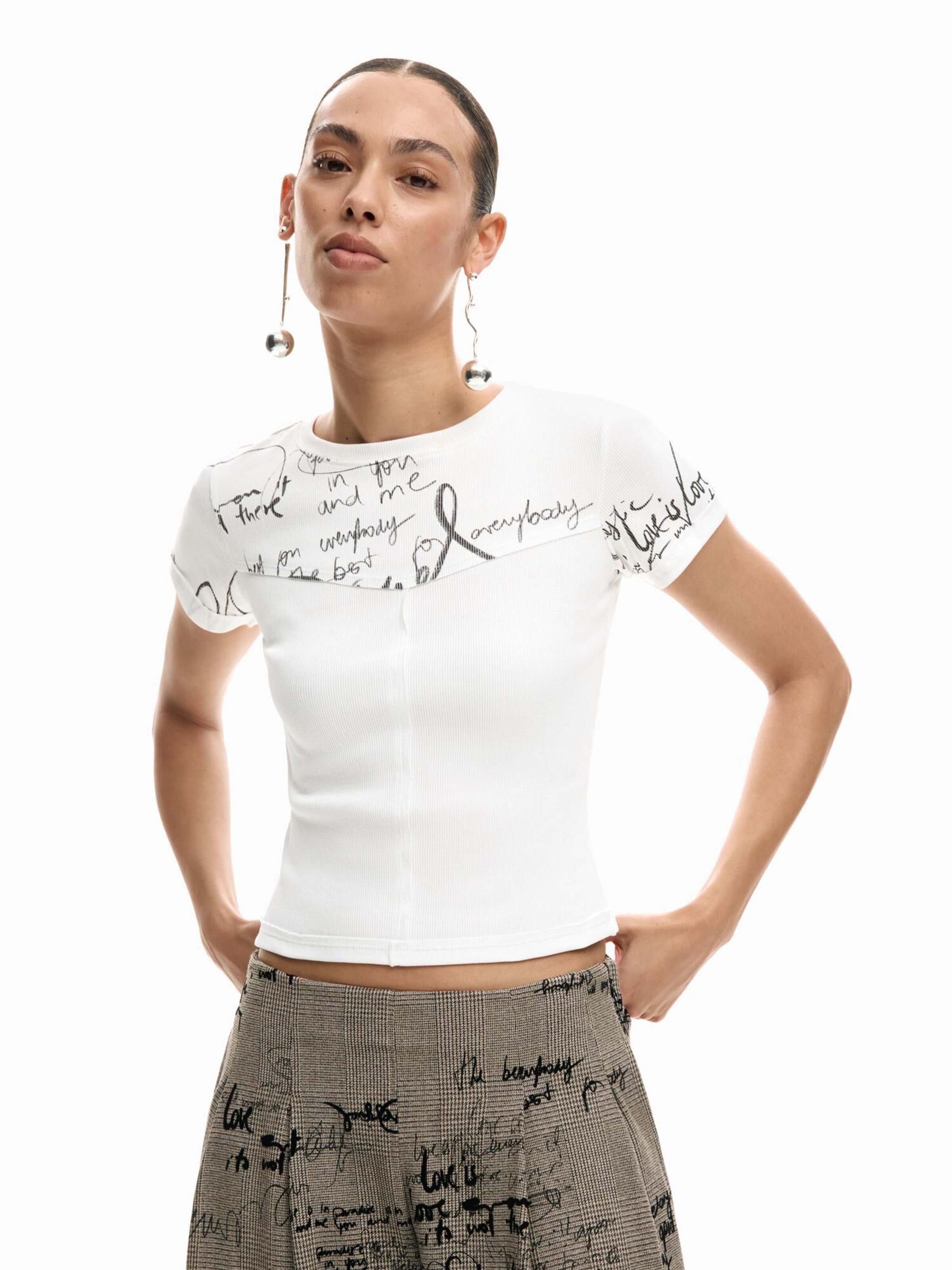 Desigual T-Shirt in Weiß: Vorderseite