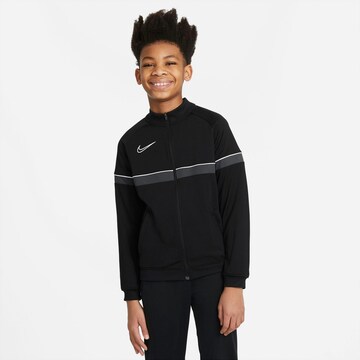 NIKE Athletic Zip-Up Hoodie in Black: front