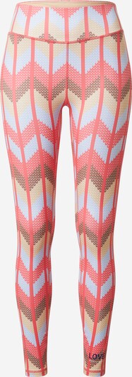 DELICATELOVE Pantalon de sport 'Nadi' en beige / beige foncé / bleu clair / rose, Vue avec produit