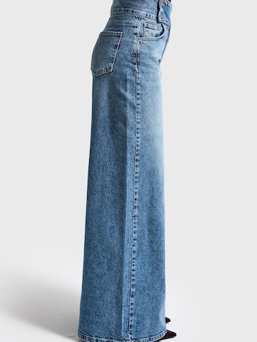 IT'S BASIC Wide leg Jeans 'Palazzo Mid Rise Jeans' in Blauw