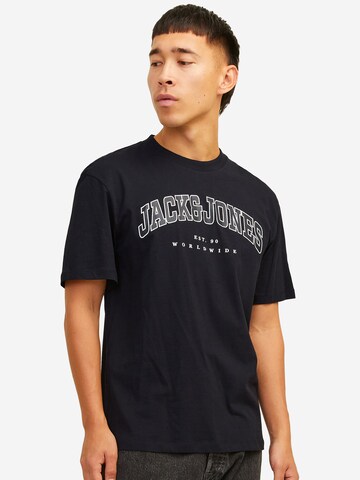 JACK & JONES Shirt 'Caleb Varsity' in Zwart