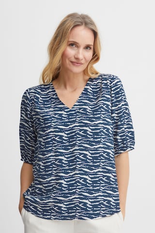 Fransa Blouse 'Frnita' in Blauw: voorkant