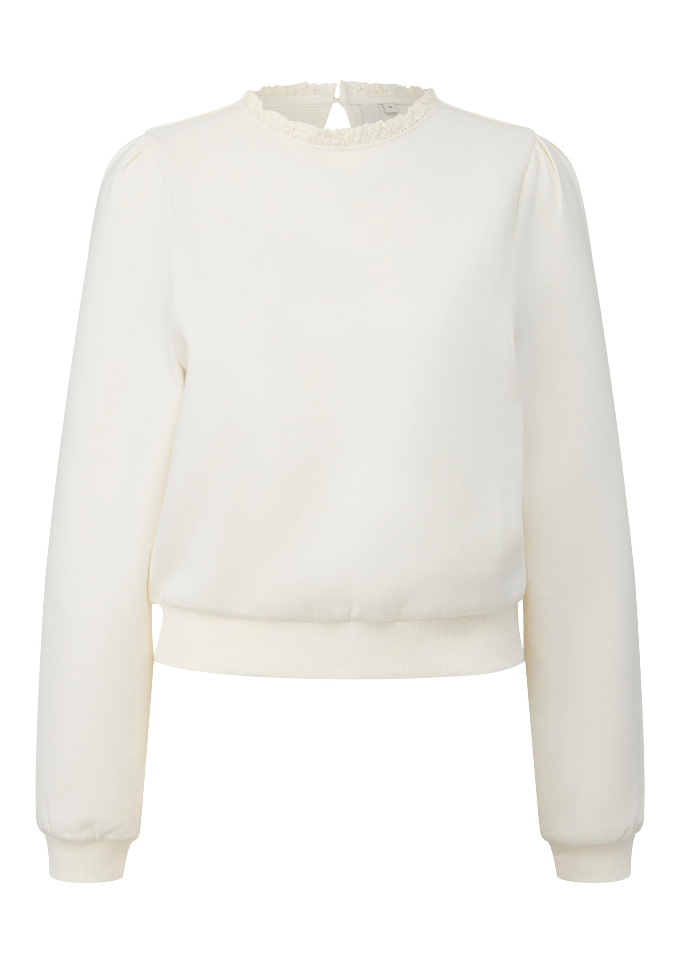 Sweat-shirt QS en beige : devant