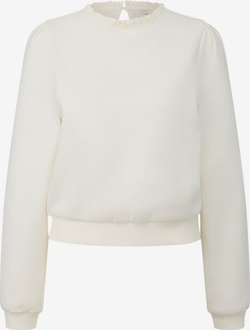 Sweat-shirt QS en beige : devant