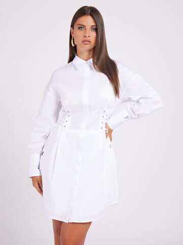 GUESS Shirt Dress in White: front