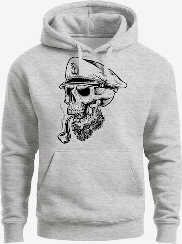 Neverless Sweatshirt 'Captain Skull 2' in Grau: Vorderseite