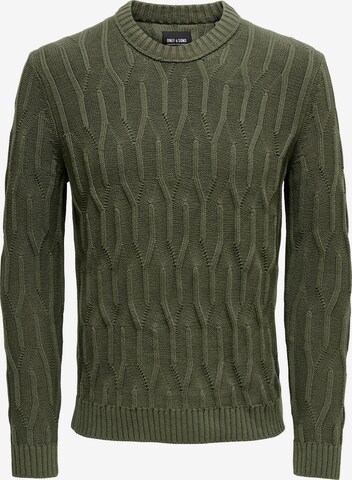 Only & Sons Sweater in Green: front