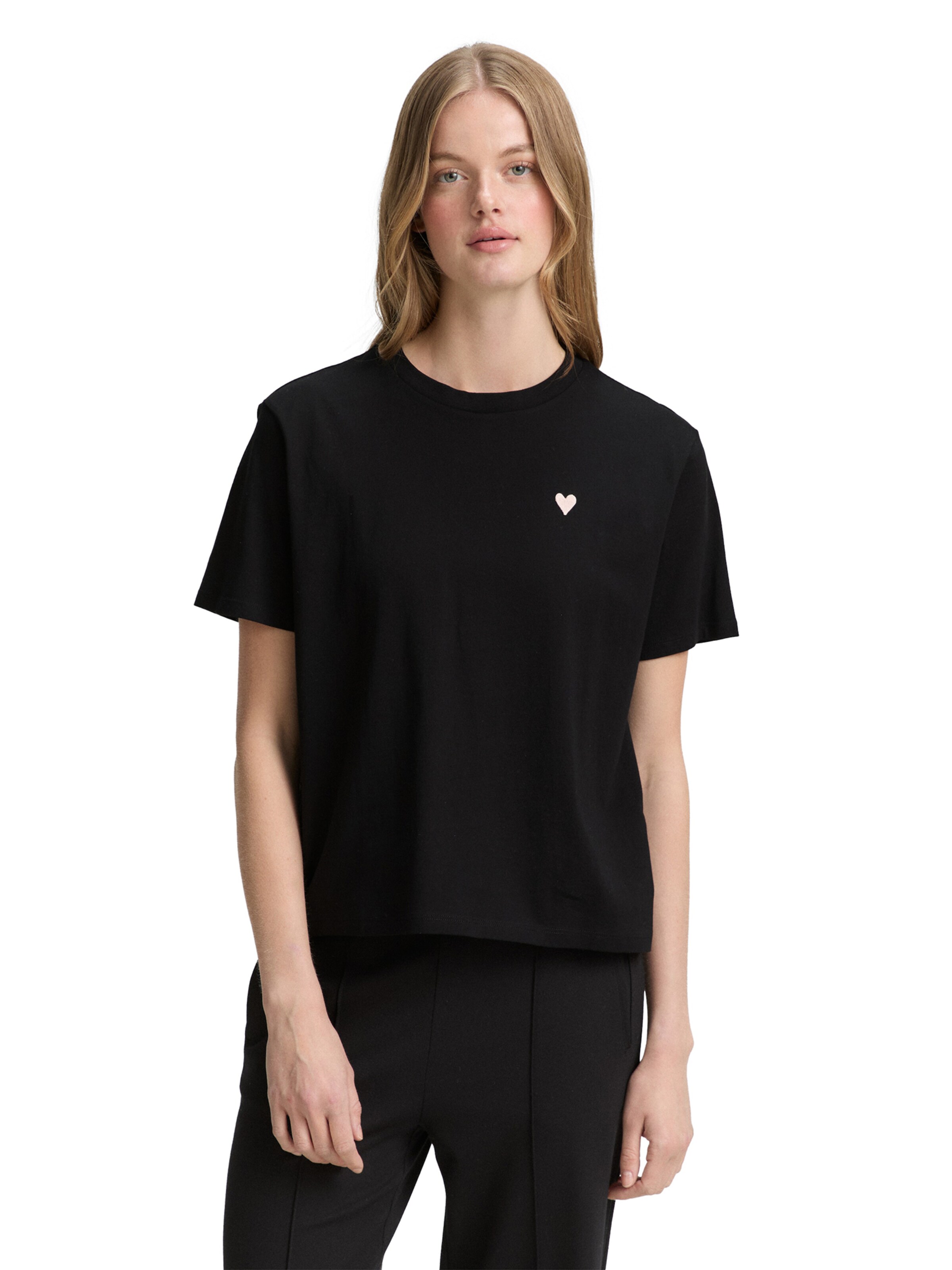 TOM TAILOR Majica | črna barva: sprednja stran