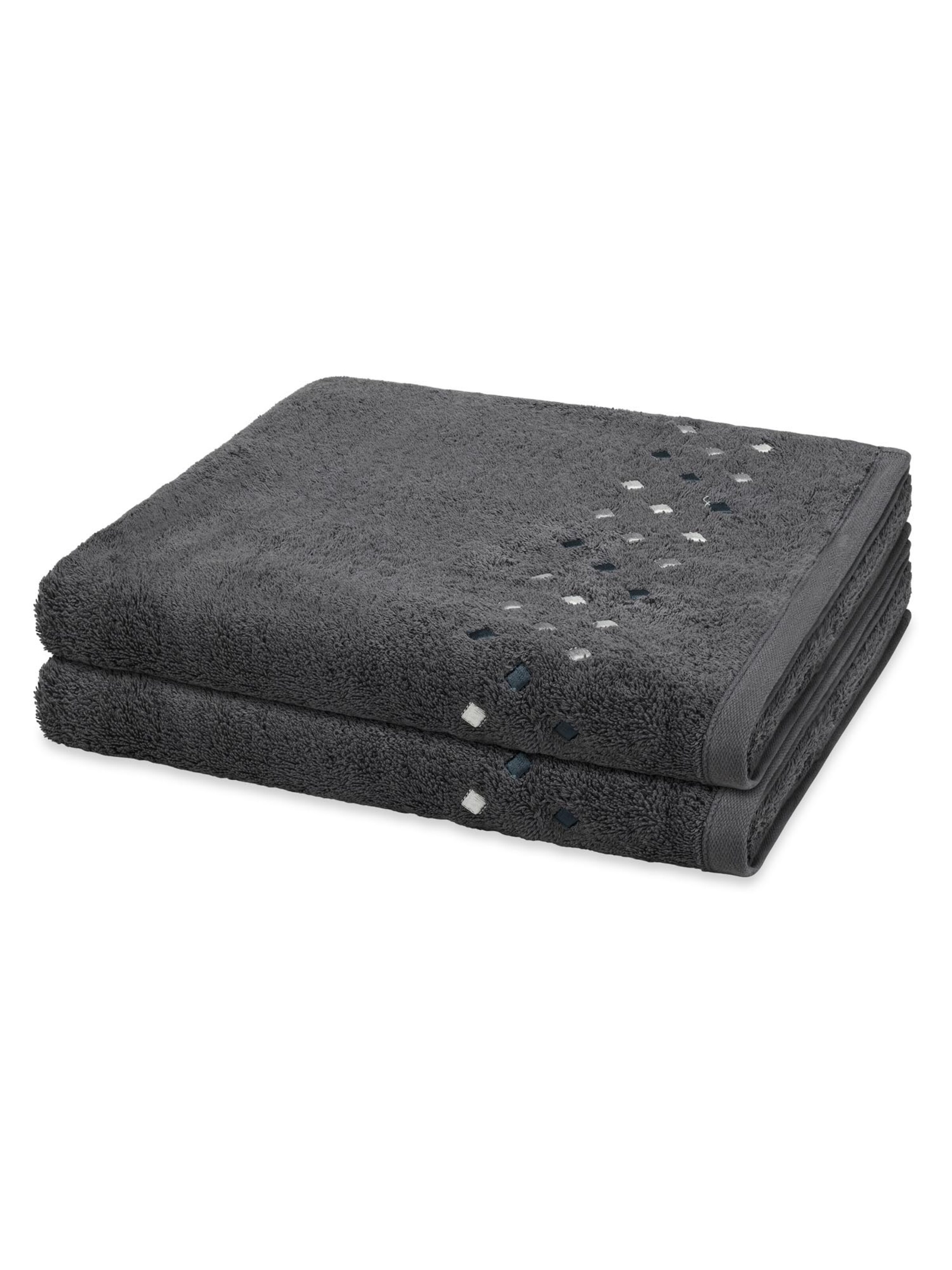 ROSS Handtuch 'Stoneline'‌‌‌‌‌‌ in Grau: Vorderseite