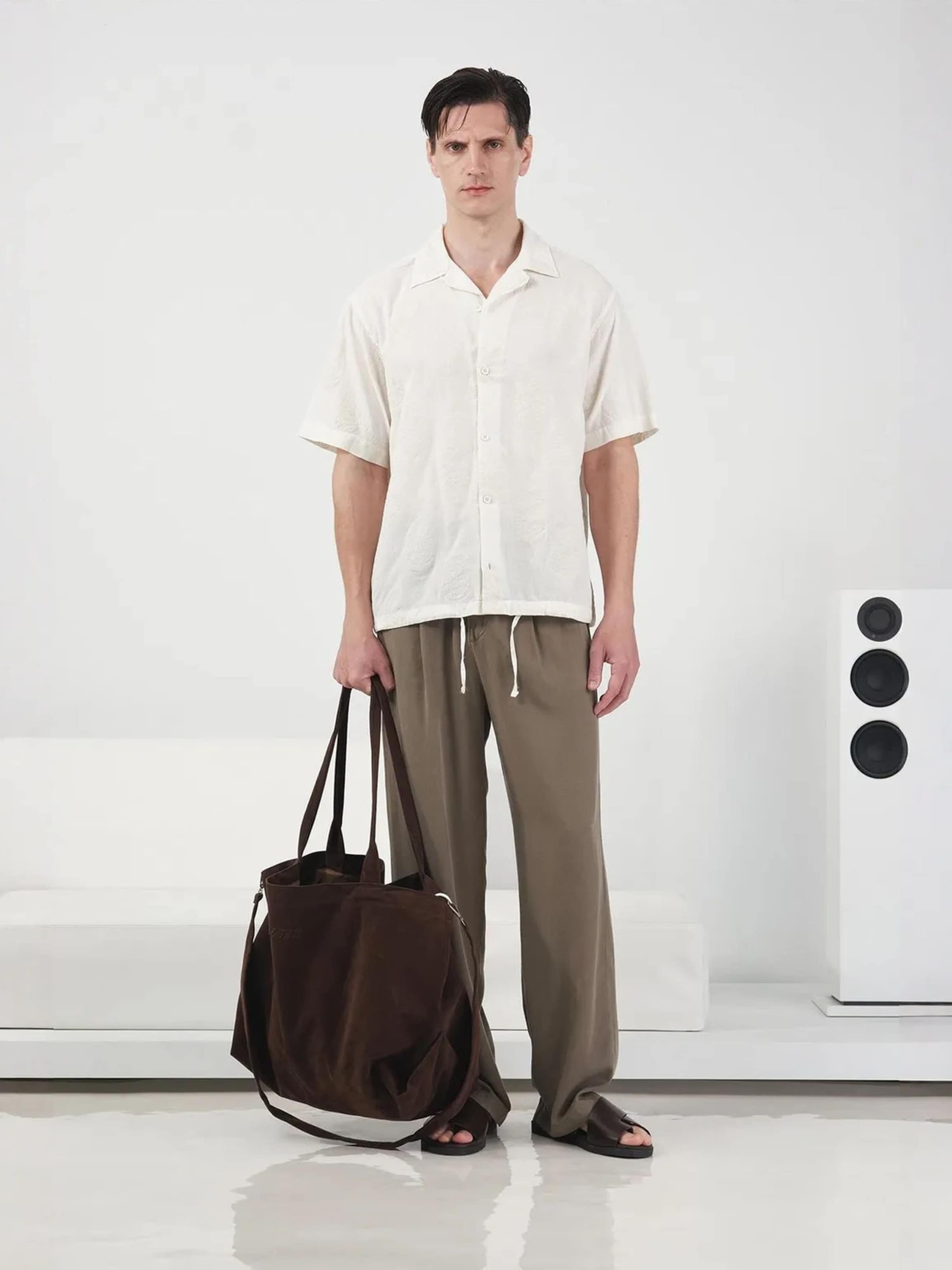 Giesto Regular fit Button Up Shirt in Beige: front