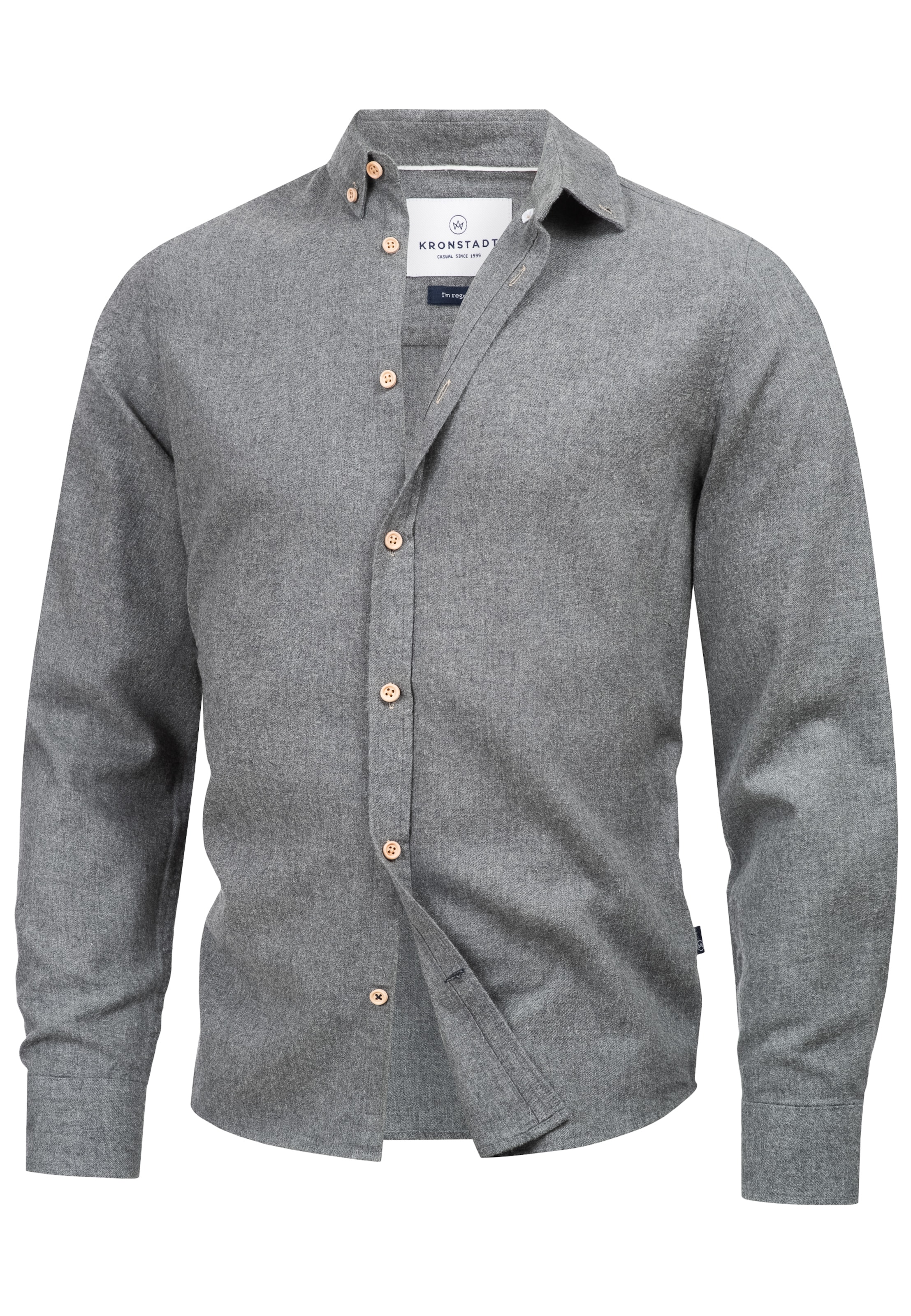 Kronstadt Overhemd 'Johan Diego' in Grijs: voorkant