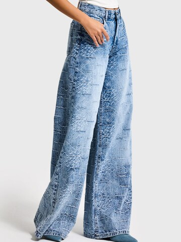 IT'S BASIC Wide leg Jeans 'Palazzo Mid Rise Jeans' in Blauw
