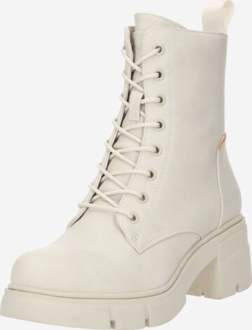 Refresh Lace-Up Ankle Boots in White: front