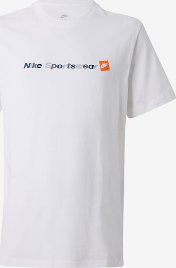 XS dydžio Marškinėliai iš Nike Sportswear, spalva – tamsiai mėlyna / pilka / oranžinė / balta, Prekių apžvalga