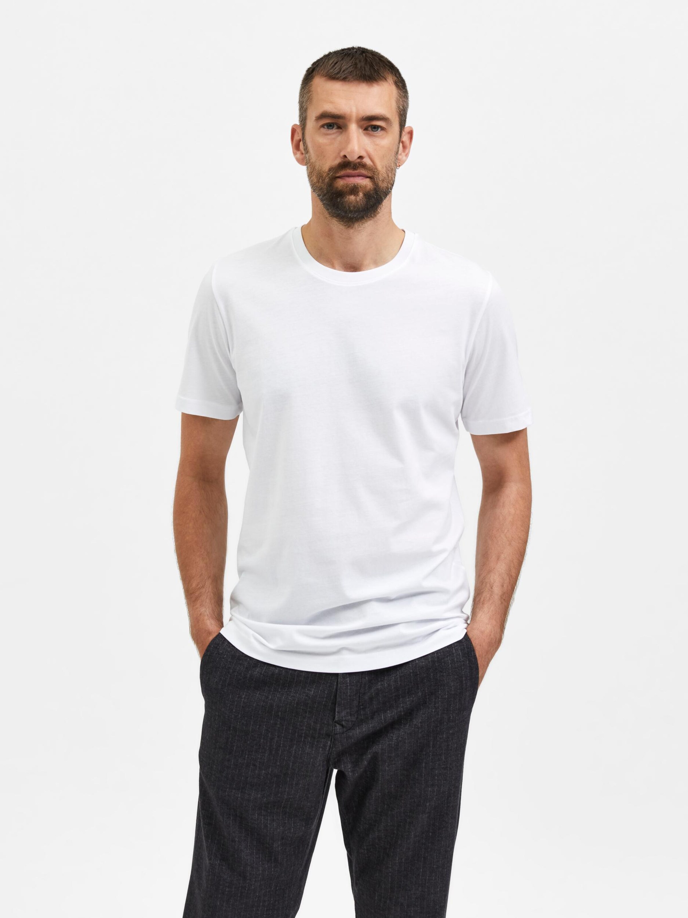 Männer Shirts SELECTED HOMME T-Shirt 'Cormac' in Offwhite - LL68292 Männer Shirts SELECTED HOMME T-Shirt 'Cormac' in Offwhite - LL68292