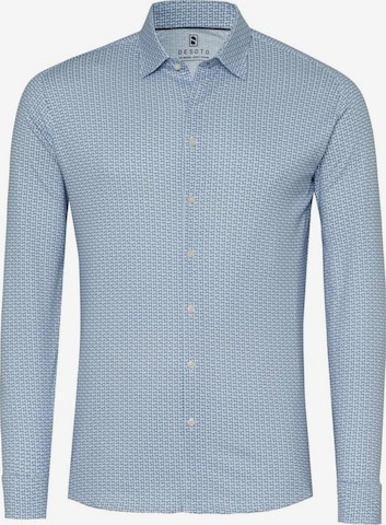 Coupe slim Chemise business DESOTO en bleu : devant