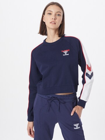 Hummel Sportief sweatshirt 'DURBAN' in Blauw: voorkant