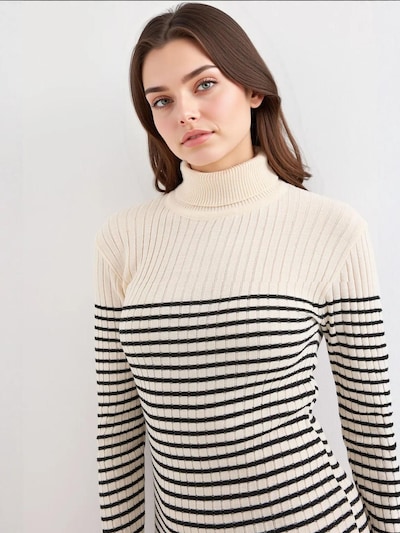 Bigdart Strickkleid in ecru / schwarz, Produktansicht