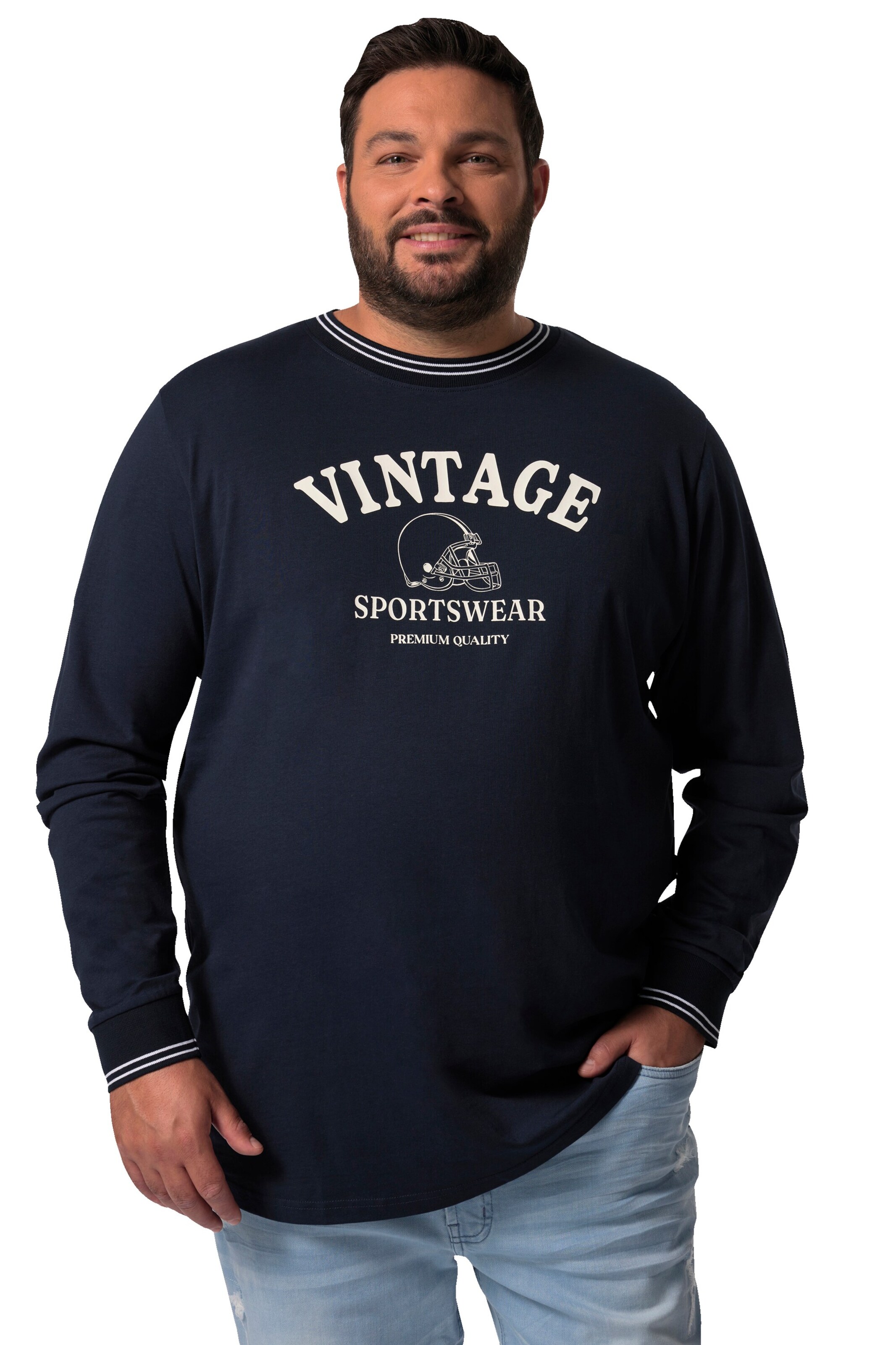 Men Plus Shirt in Blue: front