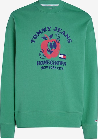 Sweat-shirt Tommy Jeans en vert : devant