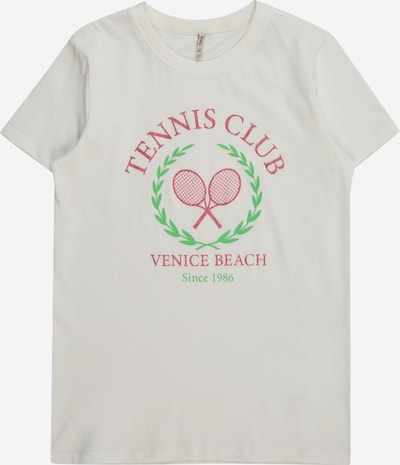 KIDS ONLY T-Shirt 'PALMA' in limette / pink / offwhite, Produktansicht