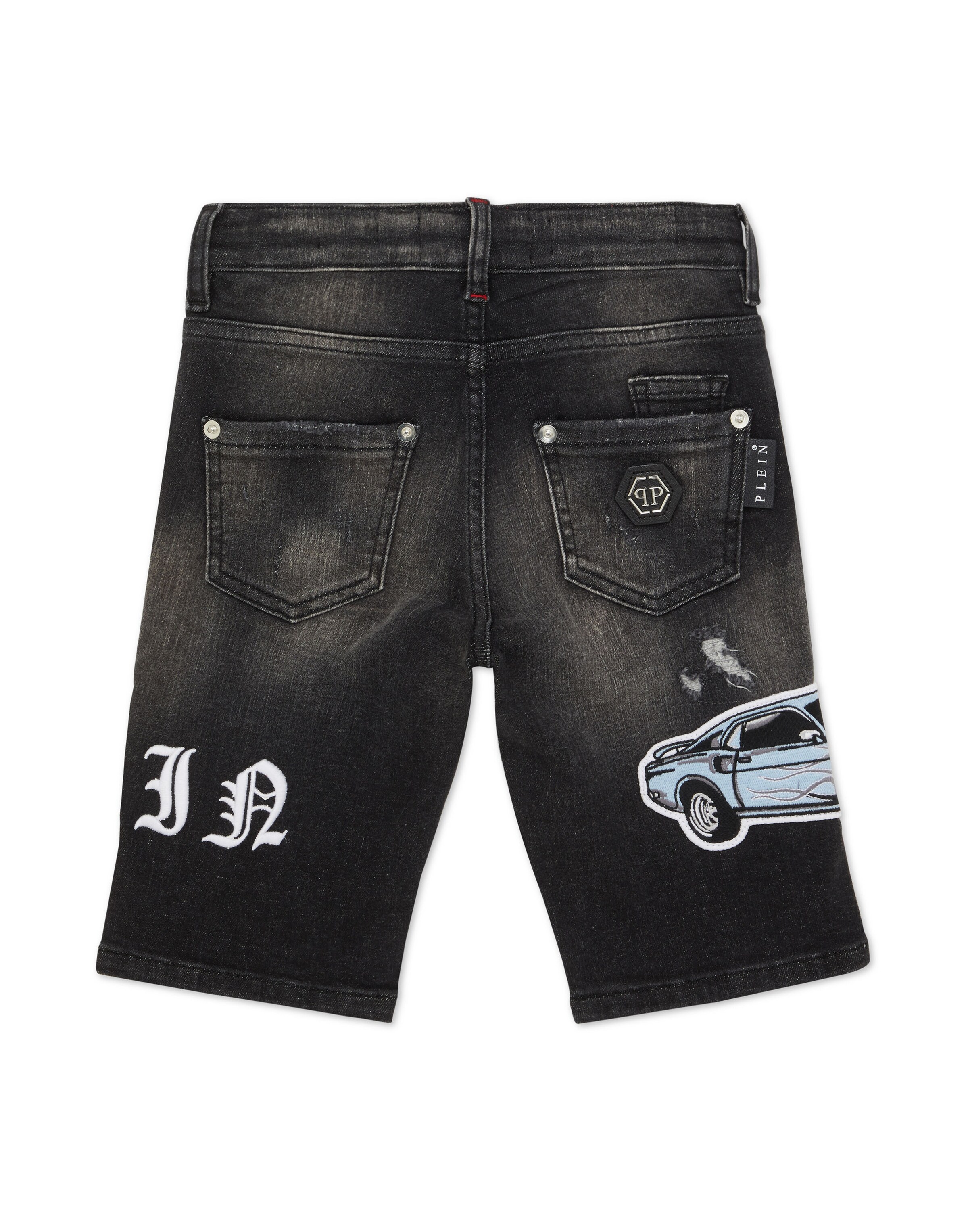 Philipp Plein Regular Shorts  'Racing' in Schwarz