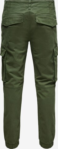 Tapered Pantaloni cargo 'Kim' di Only & Sons in verde