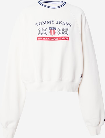 Tommy Jeans Sweatshirt 'ARCHIVE GAMES' in Wit: voorkant