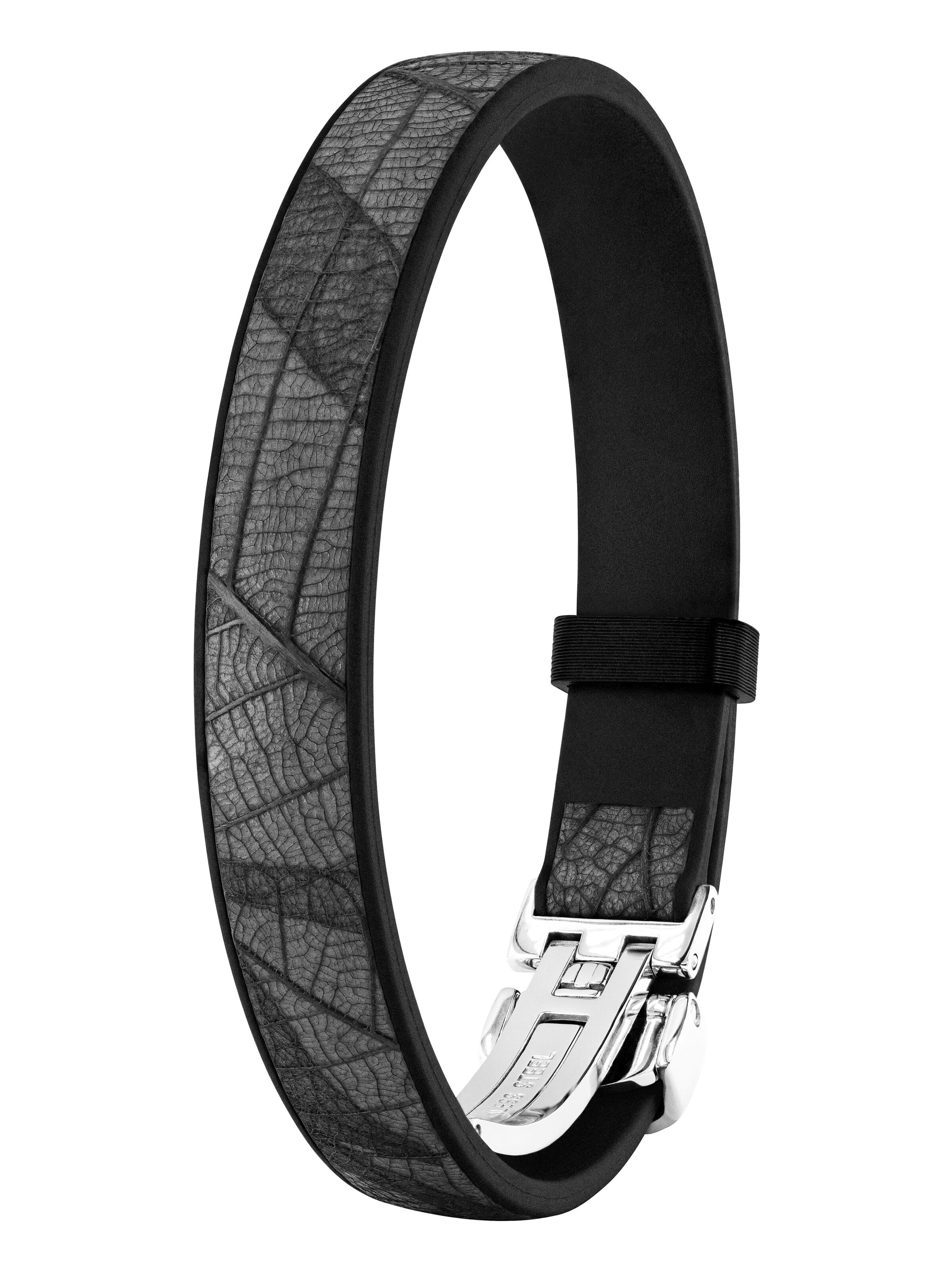 NiMa Atelier - Pulsera 'GEB LEAF' en gris: frente