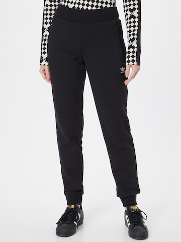 ADIDAS ORIGINALS Tapered Trousers 'Adicolor Essentials' in Black: front