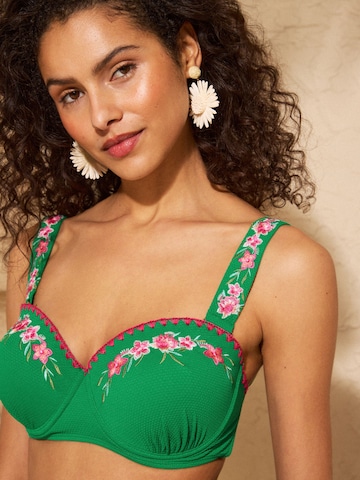 love & roses Koszulkowy Góra bikini w kolorze zielony