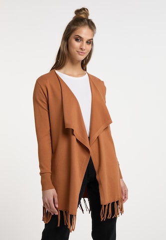 usha FESTIVAL Knit cardigan in Brown: front