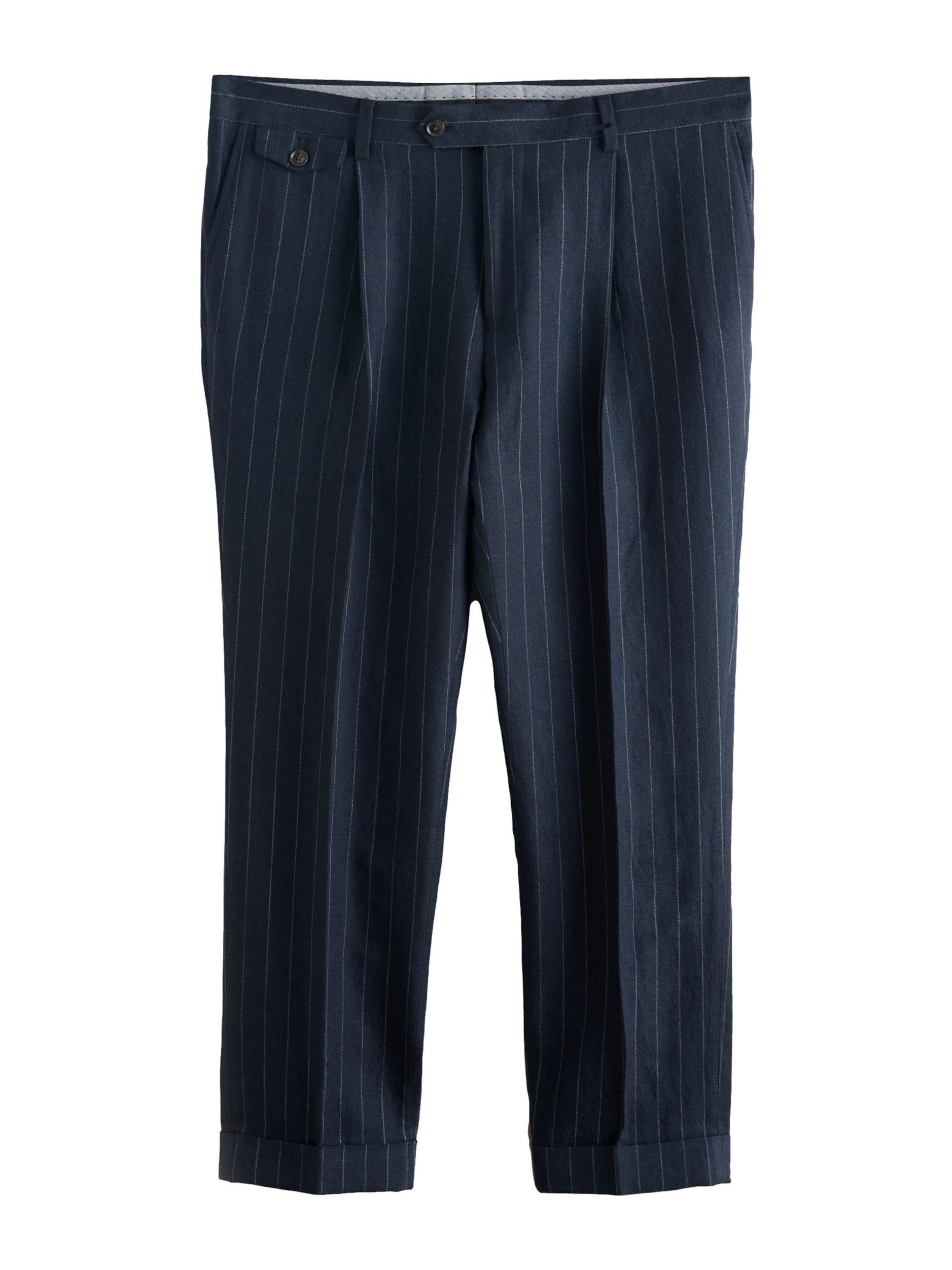 Next Regular Pleat-front trousers in Blue: front