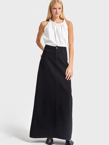 IT'S BASIC Rok 'Maxi Denim Skirt' in Zwart