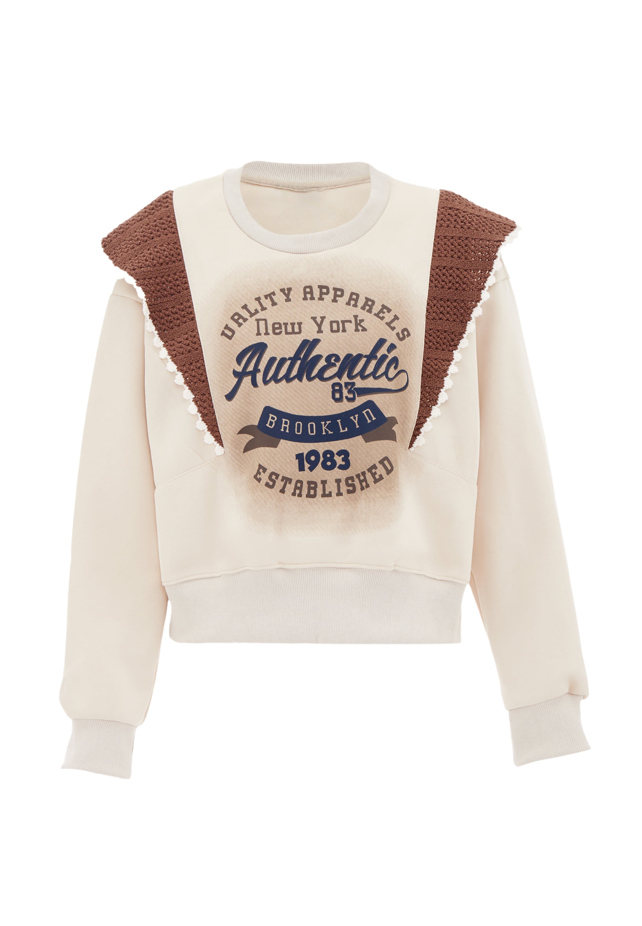 HOMEBASE Μπλούζα φούτερ σε μπεζ: μπροστά