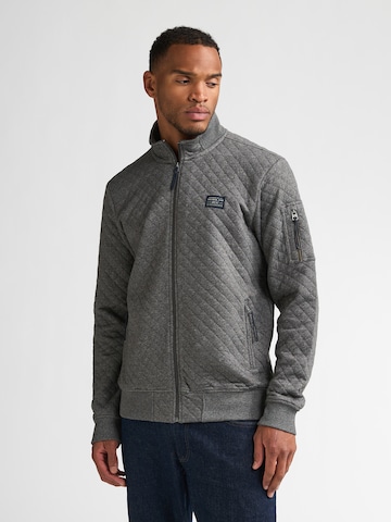 Petrol Industries Sweat jacket in Grey: front