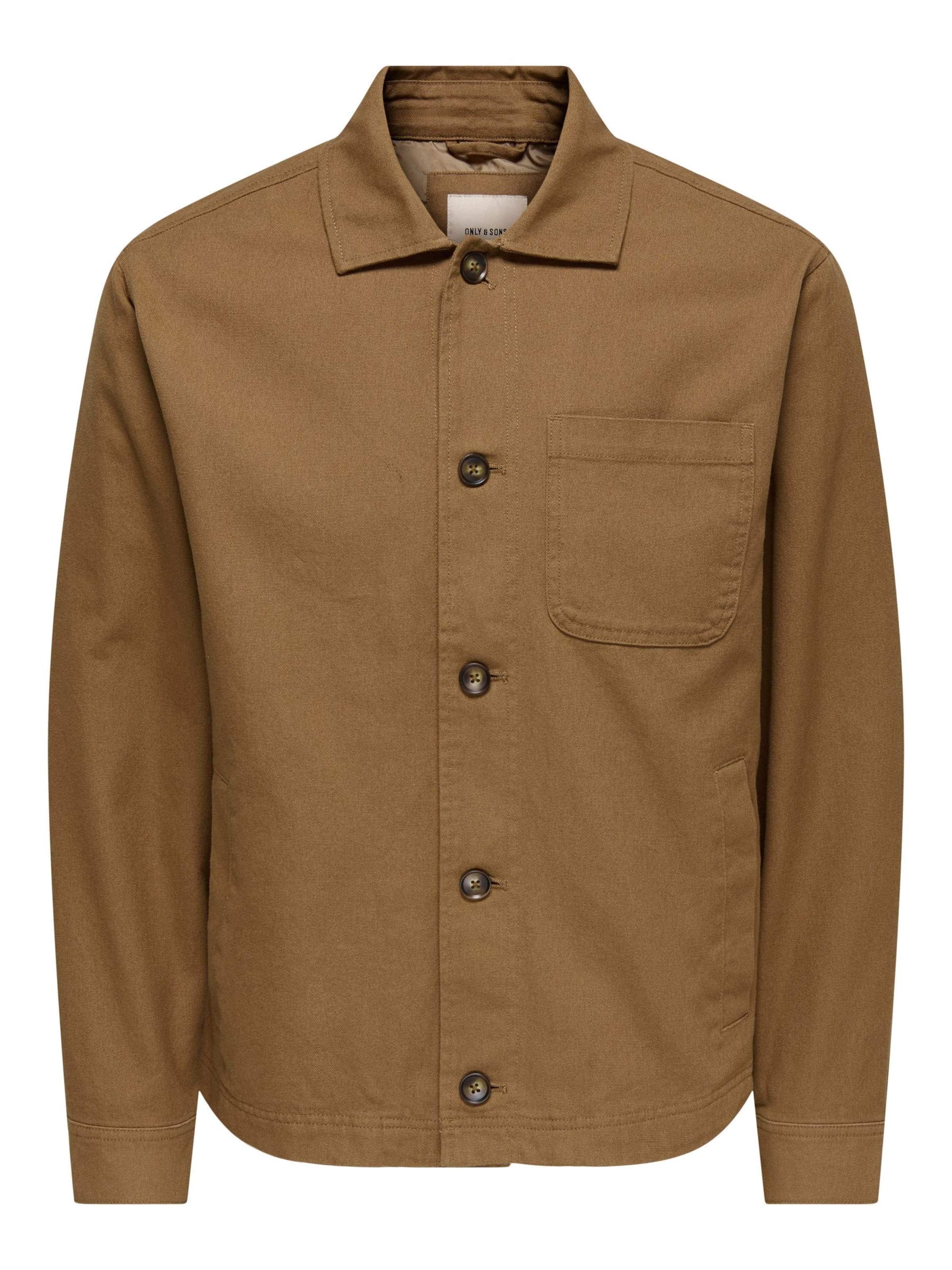 Only & Sons - Ajuste regular Camisa 'ONSRONNIE' en marrón: frente
