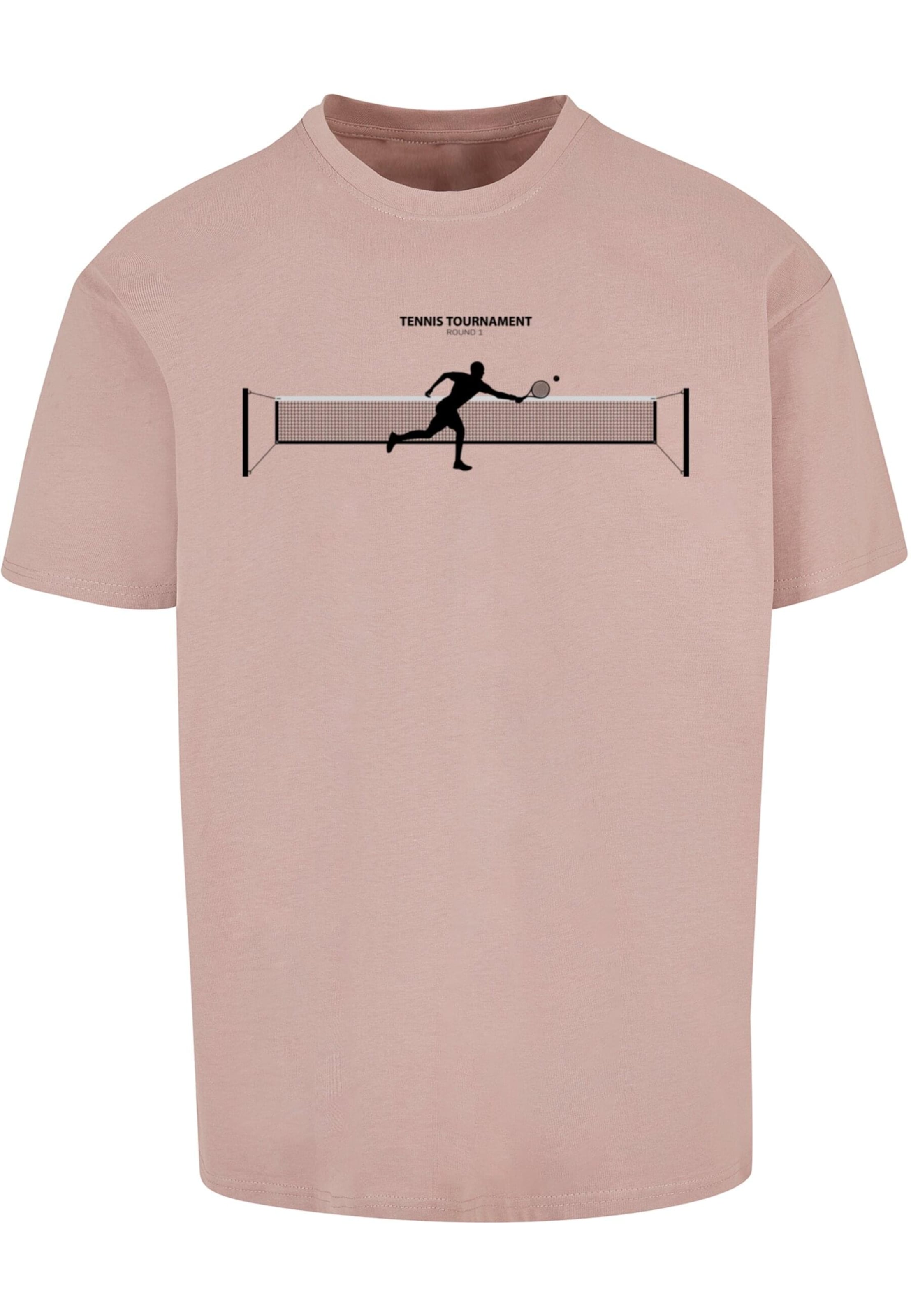 Merchcode Shirt 'Tennis Round 1' in Roze: voorkant