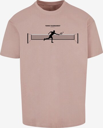 T-Shirt 'Tennis Round 1' Merchcode en rose : devant